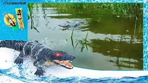 Watch Outamateur 2.4GHz RC Crocodile Boat with Glowing Eyes on Amazon Live
