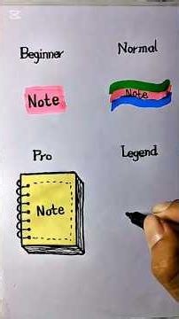 4 levels of drawing NOTE ||which one is your favorite ❤️?#howtodraw #art #craft #shorts #satisfying