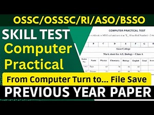 OSSC CGL Skill Test previous year question || OSSC CGL Computer practical test question