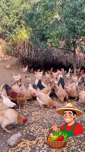 Free-range chickens roaming the backyard — simple country life at its best! 🐔🌿#FreeRange