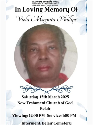 Viola Magnita Phillips Funeral Announcement