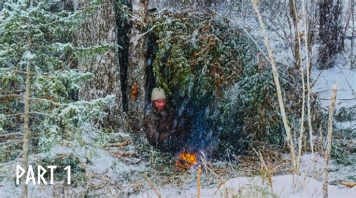 What it takes to build a shelter in rough winter conditions part 1