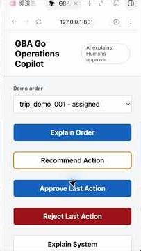 GBA Go Operations Copilot - Corrected Build Week Demo