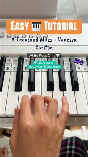 Learn this a thousand miles easy piano tutorial by Vanessa Carlton using white keys only! #easypiano
