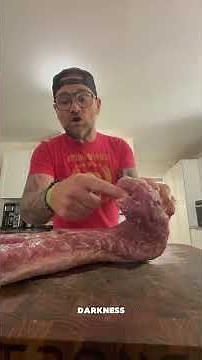 Breaking down a boneless pork loin, two different sections