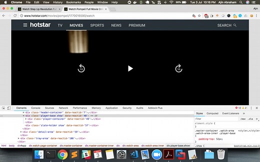 Bypassing Hotstar Premium with DOM manipulation and some JavaScript