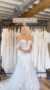 4.7K views · 98 reactions | pov:you are LOVING strapless fitted gowns懶 • • Our favorite thing about strapless gowns is you can add a detachable drape sleeve to provide two unique looks!!✨ Which look is your favorite?! 1)April懶 2)Helena懶 3)Georgia懶 #newnanga #straplessweddingdress #weddingdressideas #fittedweddingdress #atlantabride #shesaidyes #engaged #bride #wedding #bride2024 #bride2025 | Surebride | Facebook