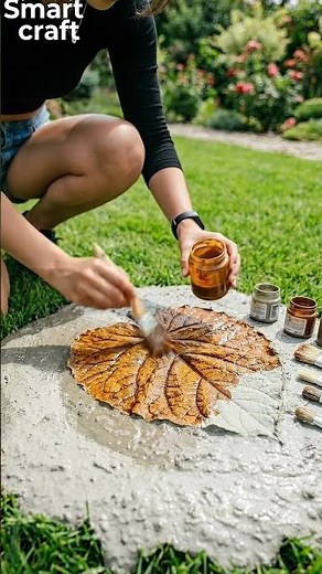 DIY Concrete Leaf Stepping Stones 🍃 Transform Your Garden Path!