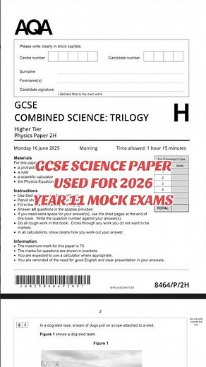 GCSE AQA Combined Science Papers used for 2026 year 11 mocks #gcsescience #revision #exams