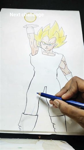 drawing of Vegeta ssj use of pencil colours #like #subscribe #comment