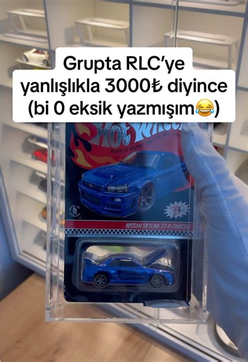 Mavi Nissan Skyline R34 için yanlış teklif: RLC grubunda 3000₺ hatası