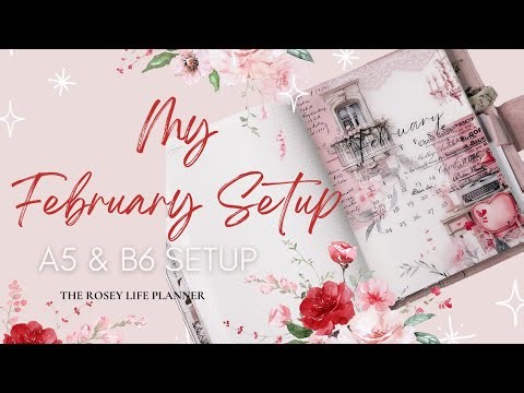 A5 & B6 Planner Setup for February from The Rosey Life Planner | Hobonichi Style Planning
