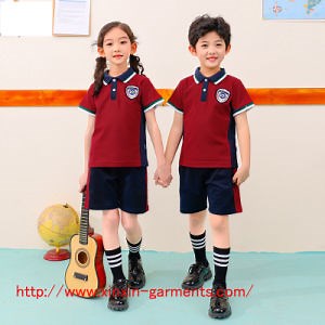 [Hot Item] Summer Popular Trend Kids Pure Cotton School Uniform Polo Shirts Yellow Solid Color Plain Boys Short Sleeves Button Front Polo Shirt (U2312)