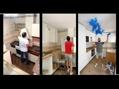 🔥 UNBELIEVABLE Kitchen Transformation! From Dull & Old to a MAGNIFICENT Modern Oasis ✨