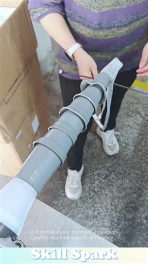 Cold shrink cable terminal expansion! Quality machine boosts efficiency. #machine
