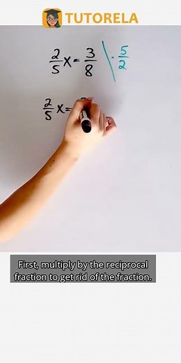 Solving 2/5x = 3/8: Find X in this Fraction Equation #Math #LinearEquations(oneVariable)