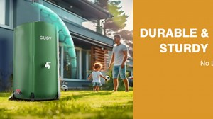 Rain Water Collection Barrel - 100 Gallon Water Storage Tank with Spigots, Portable Rain Catcher to Collect Rainwater from Gutter, Large Plastic Rain Catchment System with Collapsible Bucket