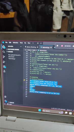 swapping #coding python #programming
