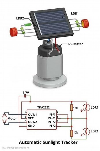 Automatic Sun Light Tracker using TDA2822