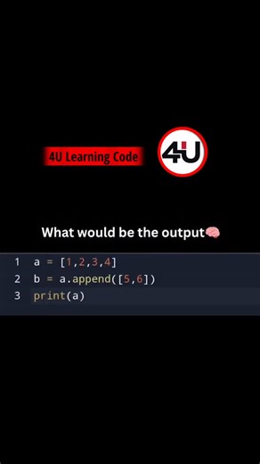 4U Learning Code 👨‍💻👩‍💻 on Instagram‎: "✍️ Comment your answer before checking the solution! Who will get it right? 😎 💡 Don’t forget to like & share so your friends can try too! Level up your skills with daily quick quiz challenges! 🧠 Follow, comment, and share to start your coding journey today! 🚀 #CSS #Flexbox #WebDevelopment #Frontend #CodingTips #LearnWebDev #Programming #DeveloperLife #Programming #CodingLife #LearnProgramming #Python #Tech #ComputerScience #python #coding #4u #4ule