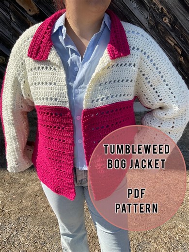 Crochet Tumbleweed BOG Jacket Pattern/ XS-5XL Crochet Cardigan Pattern PDF/ Beginner Friendly Crochet Bog Cardigan/ Crochet Bog Cardigan - Etsy