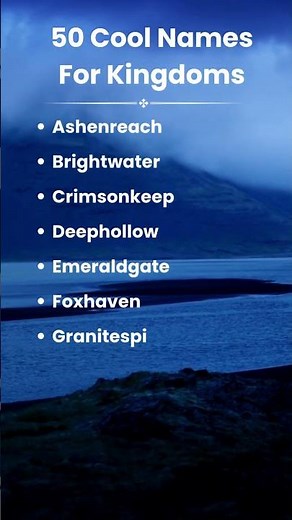 50 Cool Kingdom Names for Fantasy Worlds 👑✨