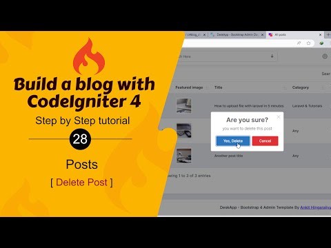 #28. Delete Post in CodeIgniter 4