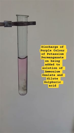 Test of Oxalate ion. #dischargeofpurplecolourofpotassiumpermanganate #saltanalysis #chemistrylab