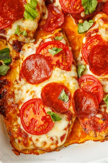 Now You Can Have Your Pizza and Eat it Too! 🍕🍗 Pizza Chicken RECIPE: https://natashaskitchen.com/pizza-chicken-recipe/ | NatashasKitchen.com