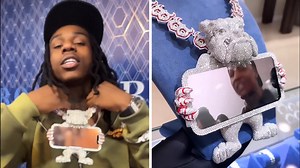 Polo G Shows Off Custom Gold & Diamond Studded Chain