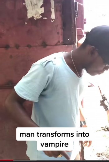 Man turns into vampire #viral #viralvideo #viraltiktok #vampire #demon #creature #cryptozoology #caughtoncamera #caught