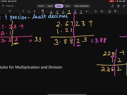 Addition/Subtraction and Multiplication/Division Sig Fig rules