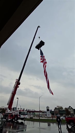 My Humvee up on a crane! #america #usa #military