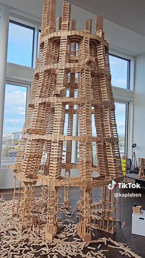 Building Big Cone Structures with Domino and Kapla | Domino Building Ideas
