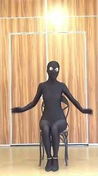 girl dance in black zentai