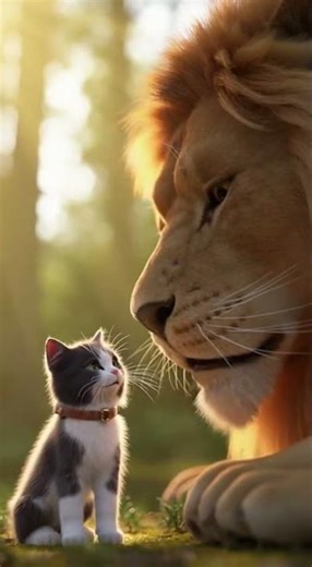 Mishmis the Cat Helps the Injured Lion in the Forest