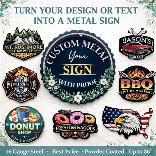 Custom Metal Logo Sign, Personalized Outdoor Bar Sign, Waterproof Store & Commercial Sign, Any Shape Available - Etsy