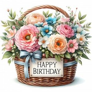 15 JPG Happy Birthday Flower Basket Clipart Bundle Digital Download Birthday Gift DIY Printable Card Making Birthday Flower Paper Crafts JPG - Etsy