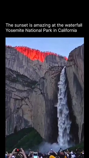 Reveal Universe on Instagram: "The Yosemite Firefall! Every year in February, a rare natural phenomenon transforms Horsetail Fall in Yosemite National Park into a glowing stream of fire. When the sunset hits at just the right angle, the waterfall lights up with a fiery orange glow, creating the illusion of flowing lava. This breathtaking event, known as the “Firefall,” lasts only a few days, drawing photographers and nature lovers from all over the world. It’s a true reminder of how magical natu