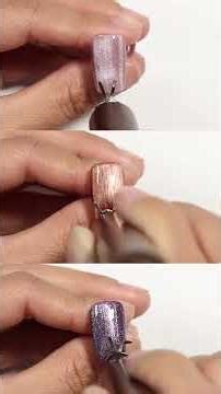 Cat Eye Nails at Home 🧲 Easy Magnet Nail Art (Flower, Heart, French &... #Shorts
