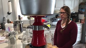 We’ve been getting the hang of our Melasty cream separator from Mitty Supply over the past few days to immediately separate the cream after milking Dolly. In the past, we would put the milk in the fridge for a day to let the cream separate so we could manually skim it off the top. With this machine we can skip that step and separate right after milking. Bonus is that this sounds like a jet plane in our kitchen 😀 | White House on the Hill