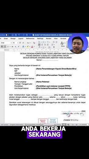 Tutorial Surat Keterangan Bekerja PPPK 2024