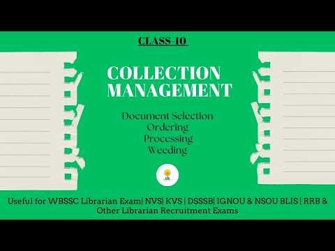Collection Management || Class - 10 || Madrasa School Librarian And SSC Librarian