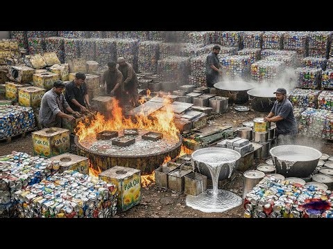 How Used Aluminum Cans Are Recycled into Cooking Pots | Amazing Factory Recycling Process