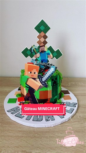 Gâteau MINECRAFT #cakedecorating #minecraft #cakedesign #bourges #sugarpaste