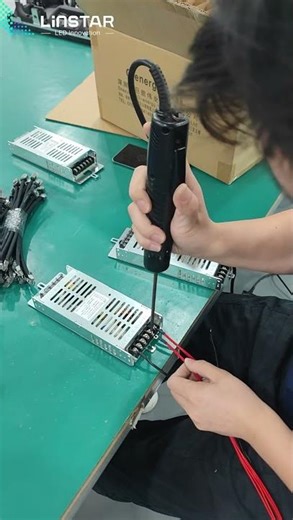Power Cable Installation | LED Display Assembly Process
