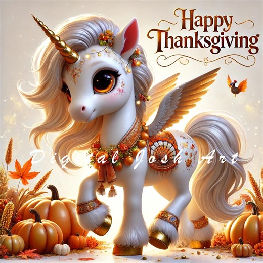 Thanksgiving Unicorn Clipart - Autumn Fantasy Designs (digital Download) - Etsy