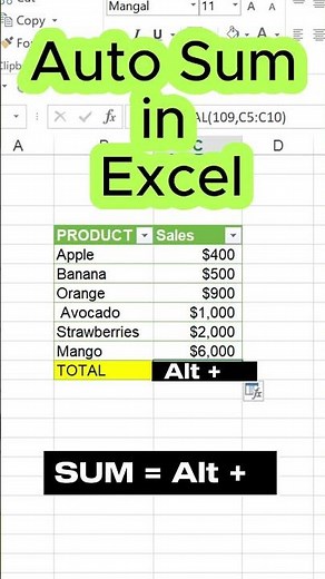 How to use AutoSum in Excel | Quick and Easy to add numbers | #exceltips #excel