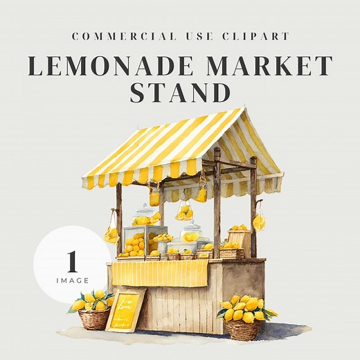 Lemonade Market Stand Clipart, Cute Summer Drink Art, Digital Download, Market Stall Illustration, PNG Files - Etsy