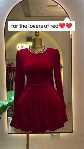 Elegant Deep Red Mini Dress for Special Occasions